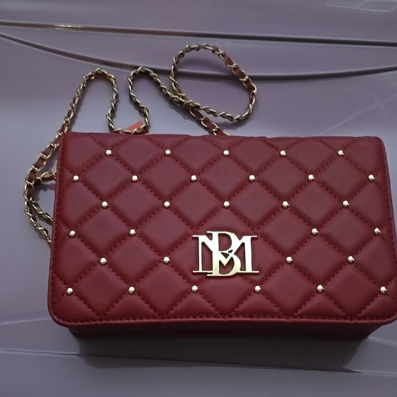 Badgley Mischka Handbags - Badgley Muscha Elegant Brick Red Quilted Bag with Gold Chain